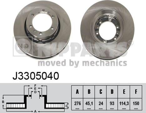 Nipparts J3305040 - Bremžu diski www.autospares.lv