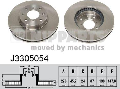 Nipparts J3305054 - Bremžu diski www.autospares.lv