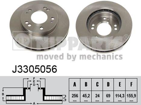 Nipparts J3305056 - Bremžu diski www.autospares.lv