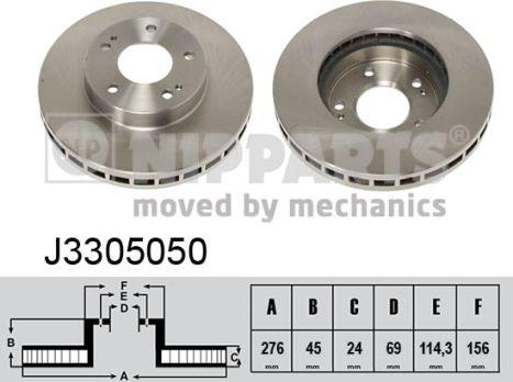 Nipparts J3305050 - Bremžu diski www.autospares.lv