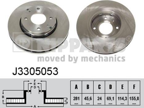 Nipparts J3305053 - Bremžu diski www.autospares.lv