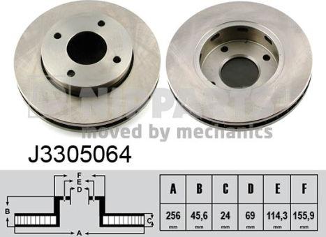 Nipparts J3305064 - Bremžu diski www.autospares.lv