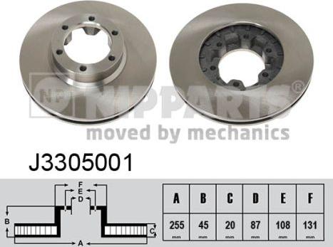 Nipparts J3305001 - Bremžu diski www.autospares.lv