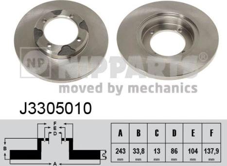 Nipparts J3305010 - Bremžu diski www.autospares.lv