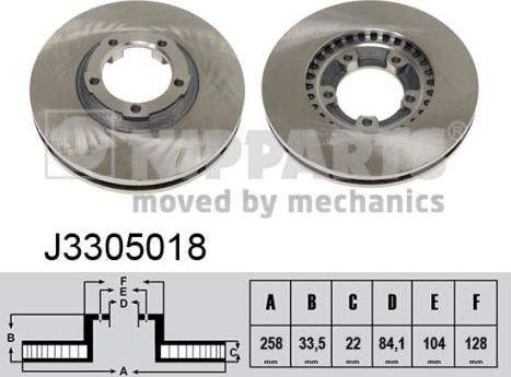 Nipparts J3305018 - Bremžu diski www.autospares.lv