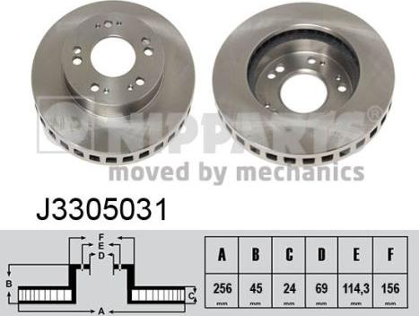 Nipparts J3305031 - Bremžu diski www.autospares.lv