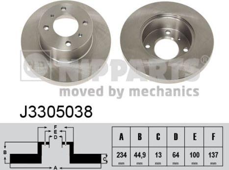 Nipparts J3305038 - Bremžu diski www.autospares.lv