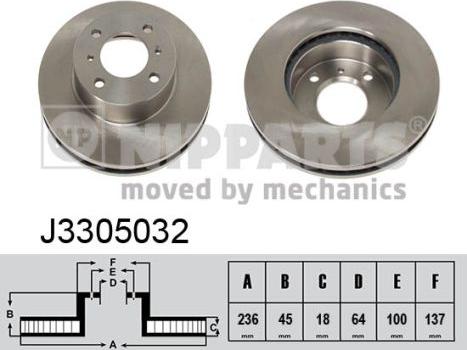 Nipparts J3305032 - Bremžu diski www.autospares.lv