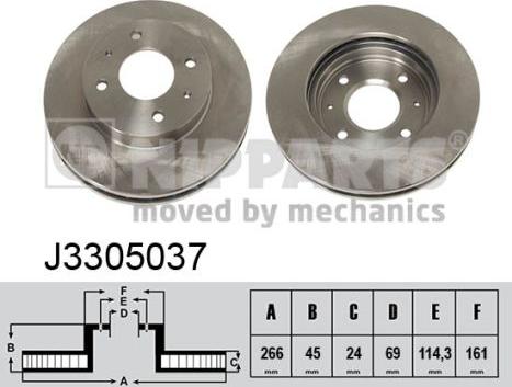 Nipparts J3305037 - Bremžu diski www.autospares.lv