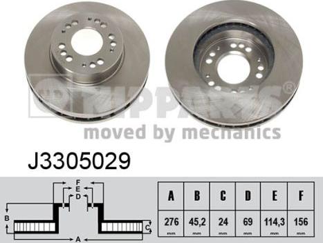 Nipparts J3305029 - Bremžu diski www.autospares.lv