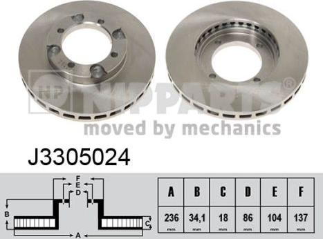 Nipparts J3305024 - Bremžu diski www.autospares.lv