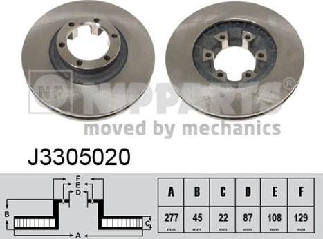 Nipparts J3305020 - Bremžu diski www.autospares.lv