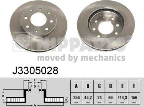 Nipparts J3305028 - Тормозной диск www.autospares.lv