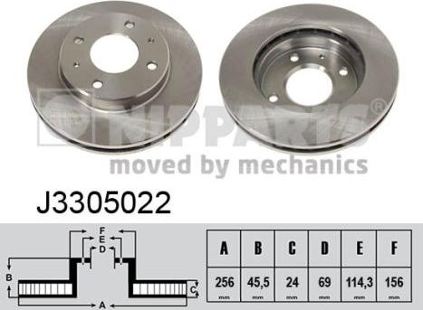 Nipparts J3305022 - Тормозной диск www.autospares.lv