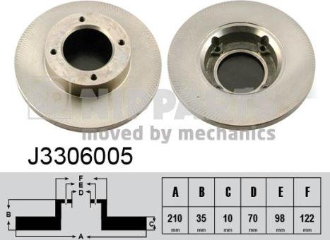 Nipparts J3306005 - Bremžu diski www.autospares.lv