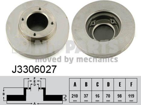 Nipparts J3306027 - Bremžu diski www.autospares.lv