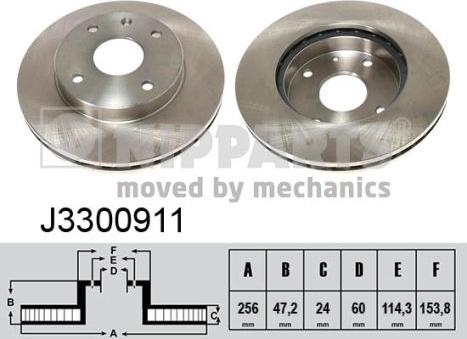 Nipparts J3300911 - Bremžu diski www.autospares.lv