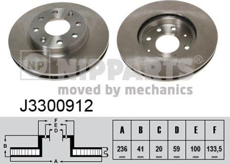 Nipparts J3300912 - Bremžu diski www.autospares.lv