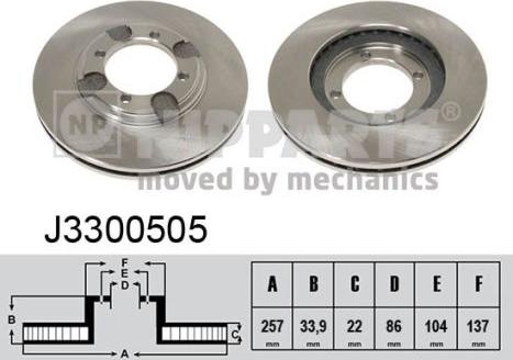 Nipparts J3300505 - Bremžu diski www.autospares.lv