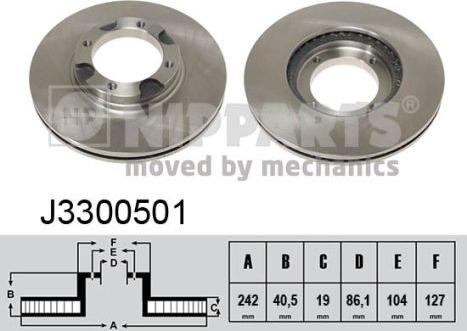 Nipparts J3300501 - Bremžu diski www.autospares.lv