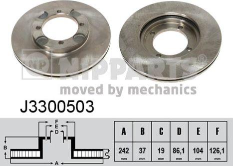 Nipparts J3300503 - Bremžu diski www.autospares.lv