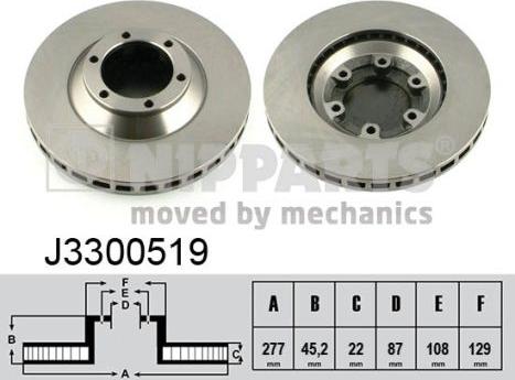 Nipparts J3300519 - Bremžu diski www.autospares.lv