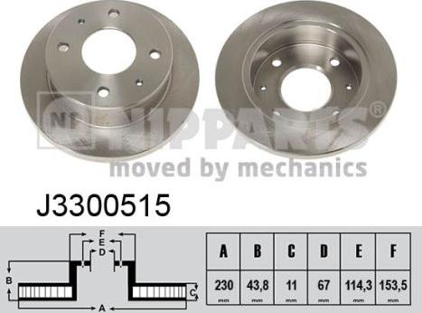 Nipparts J3300515 - Bremžu diski www.autospares.lv