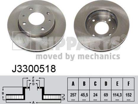 Nipparts J3300518 - Bremžu diski www.autospares.lv