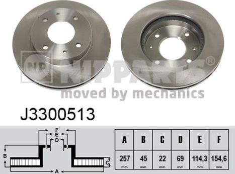 Nipparts J3300513 - Bremžu diski www.autospares.lv