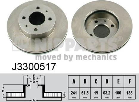 Nipparts J3300517 - Bremžu diski www.autospares.lv