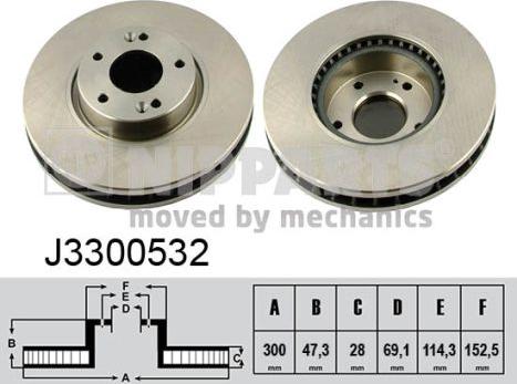 Nipparts J3300532 - Bremžu diski www.autospares.lv