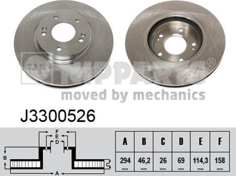 Nipparts J3300526 - Bremžu diski www.autospares.lv