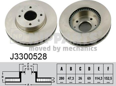 Nipparts J3300528 - Bremžu diski www.autospares.lv