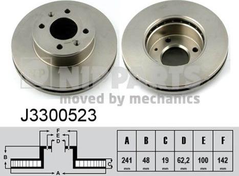 Nipparts J3300523 - Bremžu diski www.autospares.lv