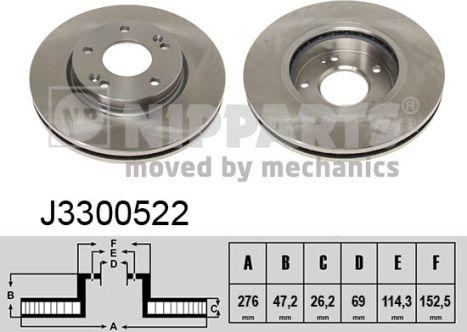 Nipparts J3300522 - Bremžu diski www.autospares.lv