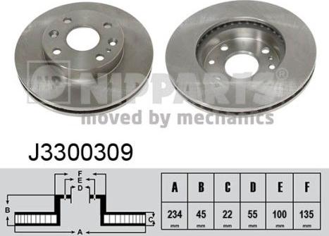 Nipparts J3300309 - Bremžu diski www.autospares.lv