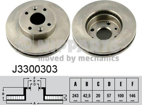 Nipparts J3300303 - Bremžu diski www.autospares.lv