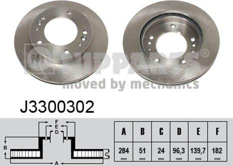 Nipparts J3300302 - Bremžu diski www.autospares.lv