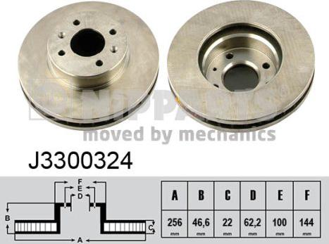 Nipparts J3300324 - Bremžu diski www.autospares.lv