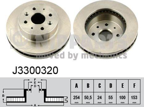 Nipparts J3300320 - Bremžu diski www.autospares.lv