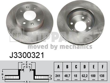 Nipparts J3300321 - Bremžu diski www.autospares.lv