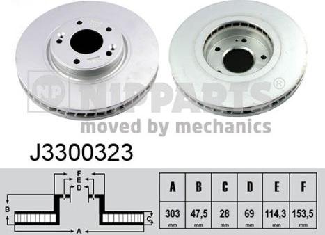 Nipparts J3300323 - Bremžu diski www.autospares.lv