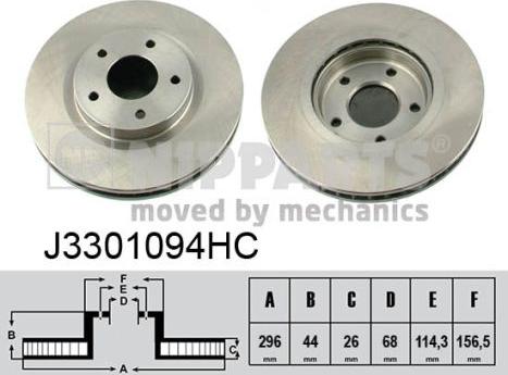 Nipparts J3301094HC - Bremžu diski www.autospares.lv