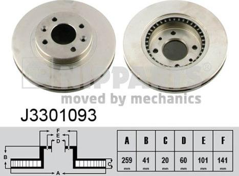 Nipparts J3301093 - Bremžu diski www.autospares.lv