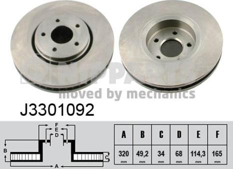 Nipparts J3301092 - Bremžu diski www.autospares.lv