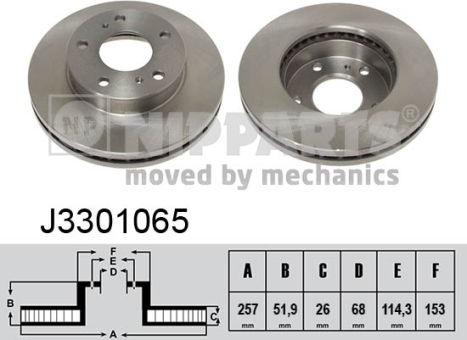 Nipparts J3301065 - Bremžu diski www.autospares.lv