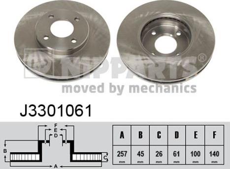 Nipparts J3301061 - Bremžu diski www.autospares.lv