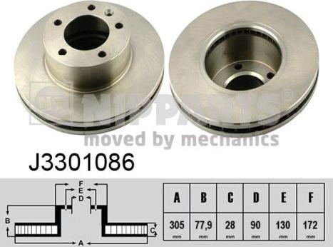 Nipparts J3301086 - Bremžu diski www.autospares.lv