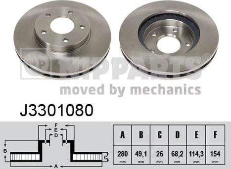 Nipparts J3301080 - Bremžu diski autospares.lv