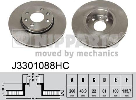 Nipparts J3301088HC - Bremžu diski autospares.lv